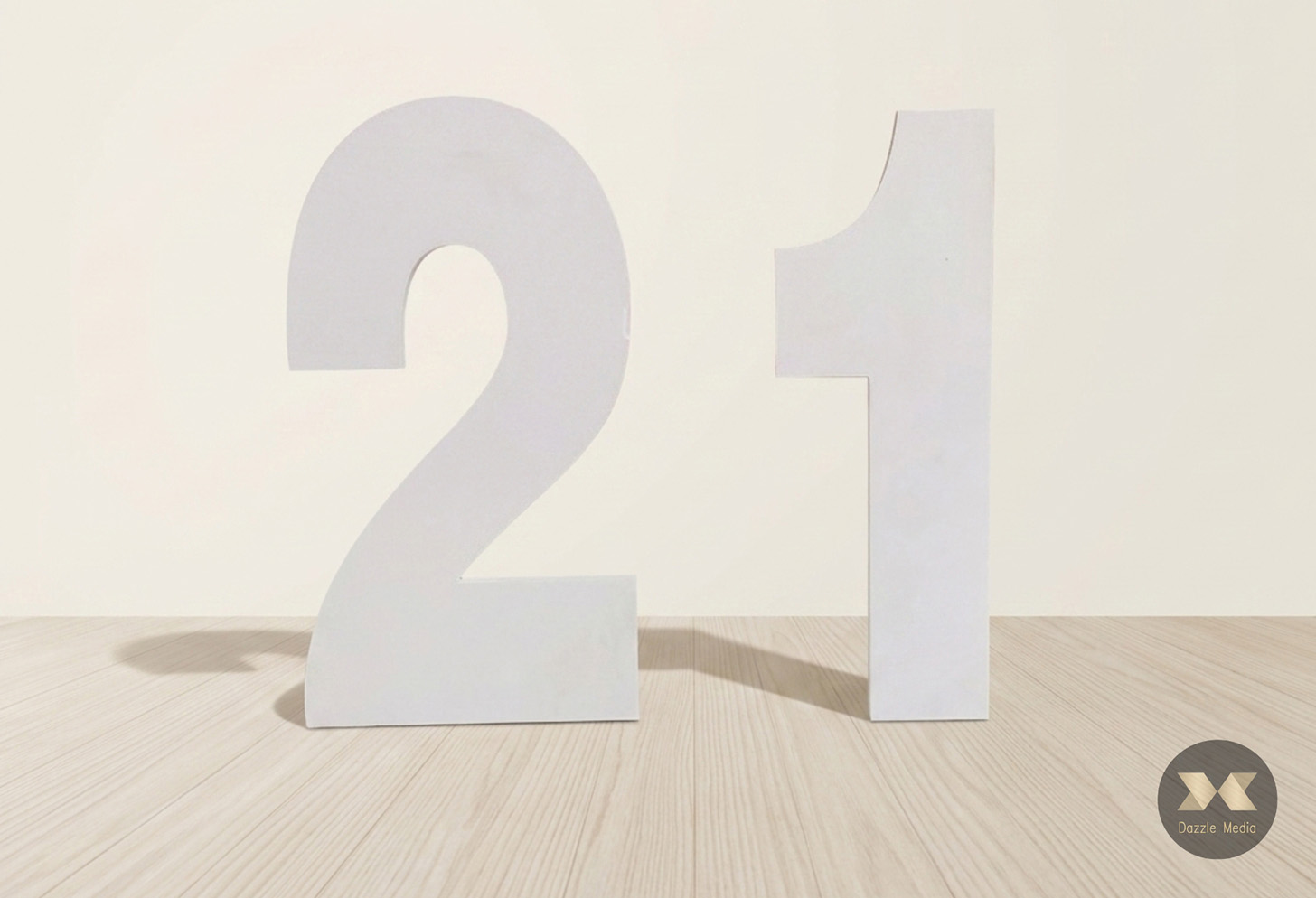 Classic Matte White 570mm PVC Number Signs 0-9 Full Set for Event Hire Melbourne