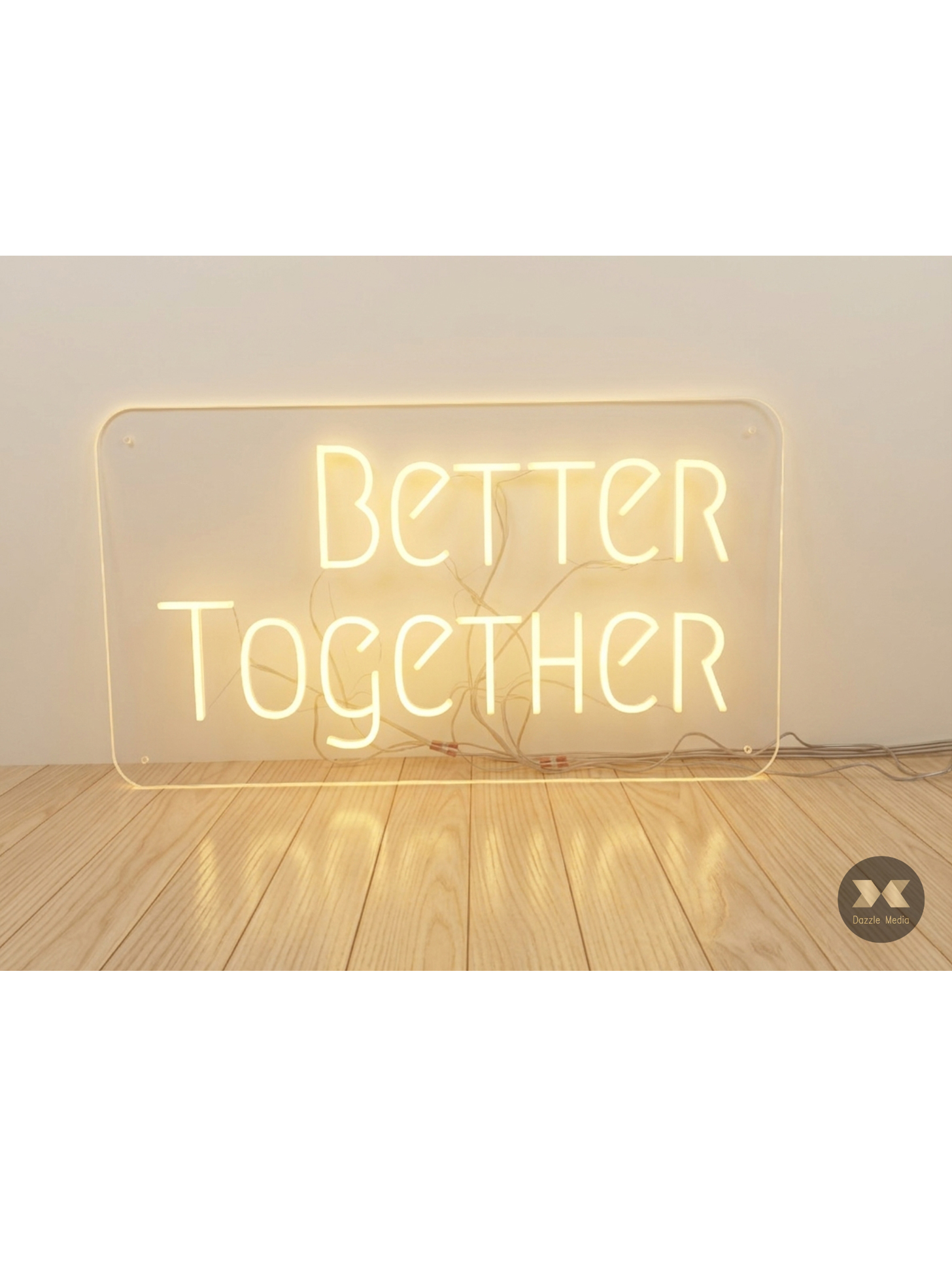 Warm White Better Together LED Neon Sign for Wedding Backdrop Rental Melbourne