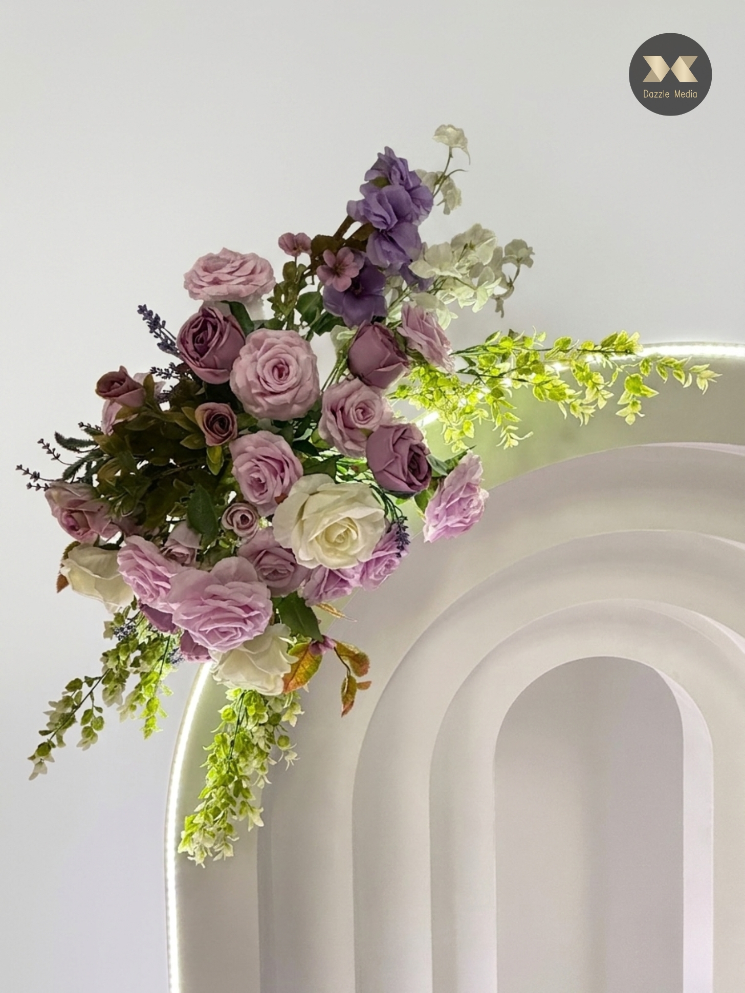 Luxury Silk Rose Hydrangea Floral Swag Prop