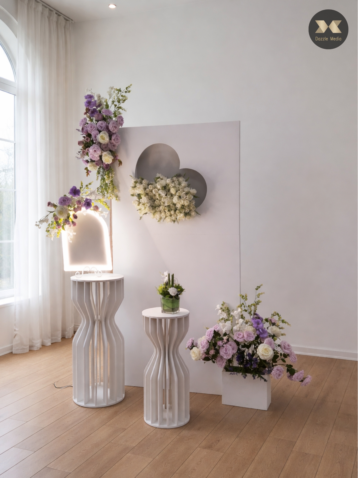 Minimalist Heart Cutout Flower Wall Backdrop Melbourne