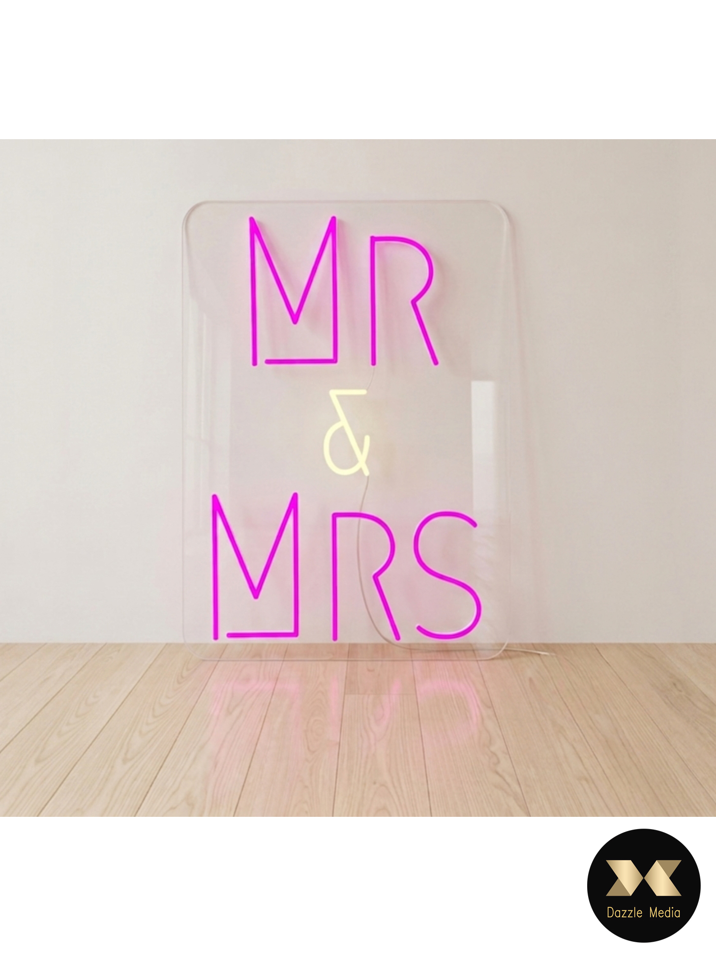 Vibrant Purple and Warm White Mr and Mrs LED Neon Sign Wedding Styling Melbourne