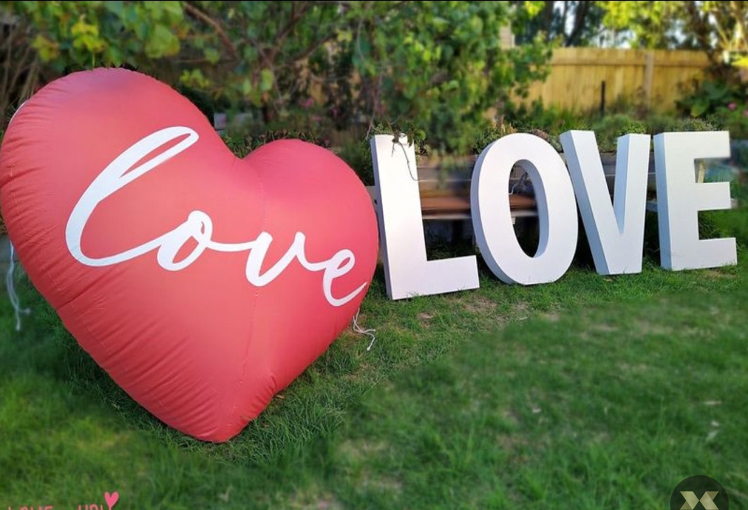 Outdoor Lawn Love Sign Heart Backdrop Melbourne