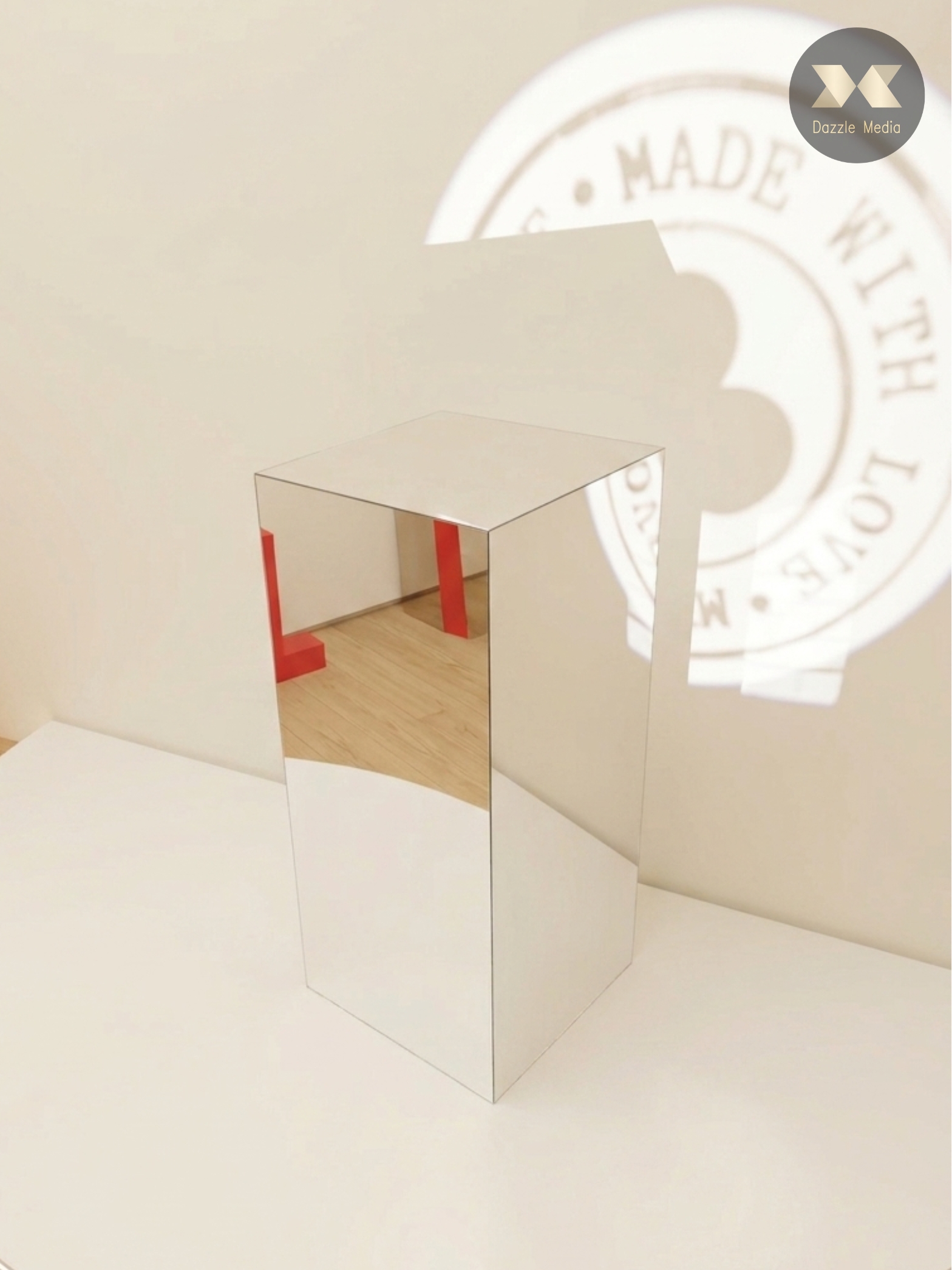 Premium Reflective Mirror Acrylic Square Cube Column Plinth Rental Melbourne