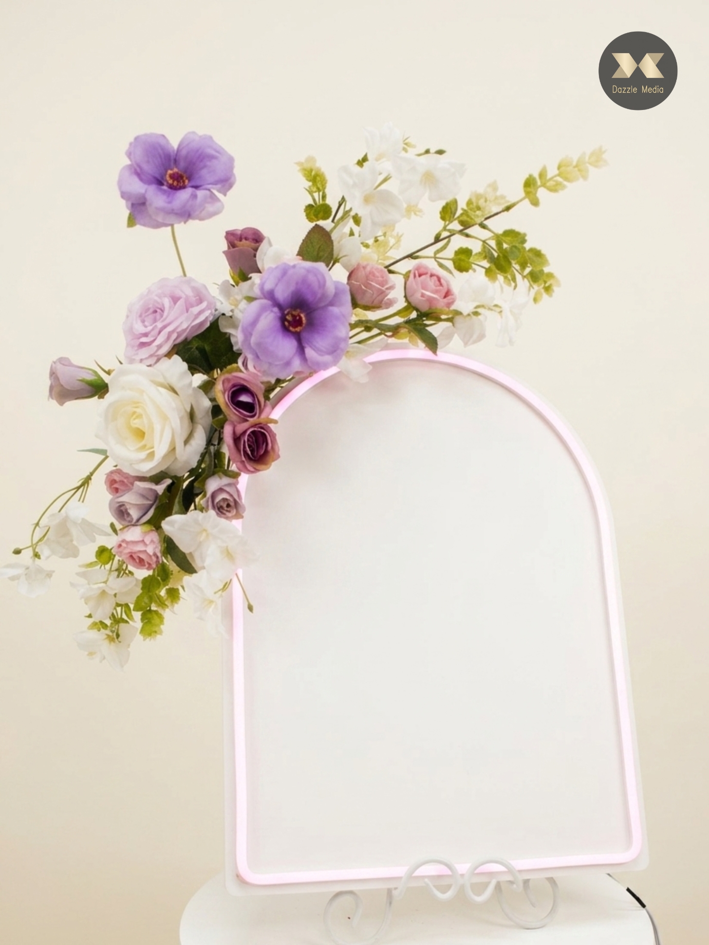 Tabletop Welcome Sign Faux Flower Arrangement