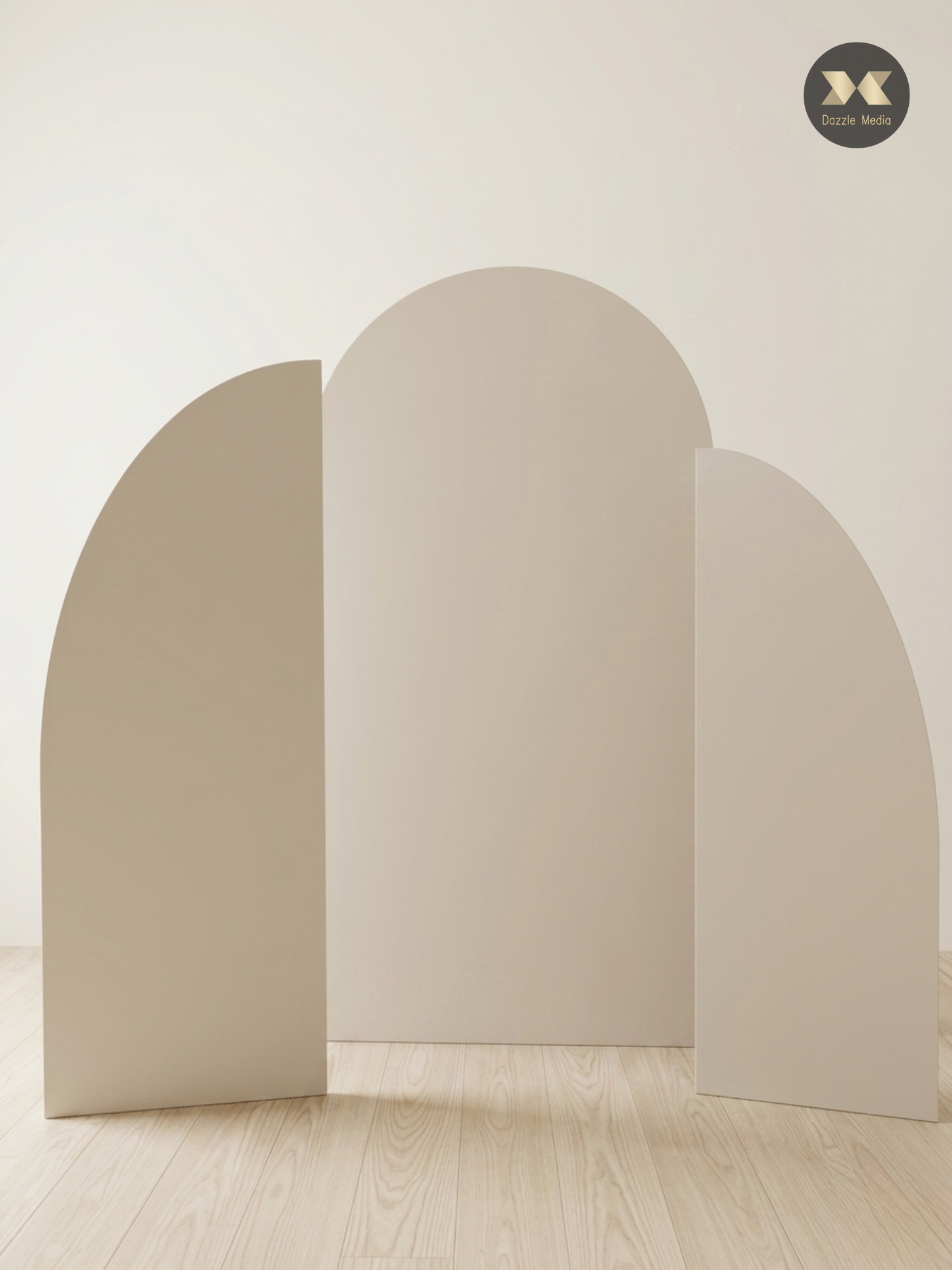Classic Trio Arch Backdrop Set with Half Arch Side Panels for Hire Melbourne
